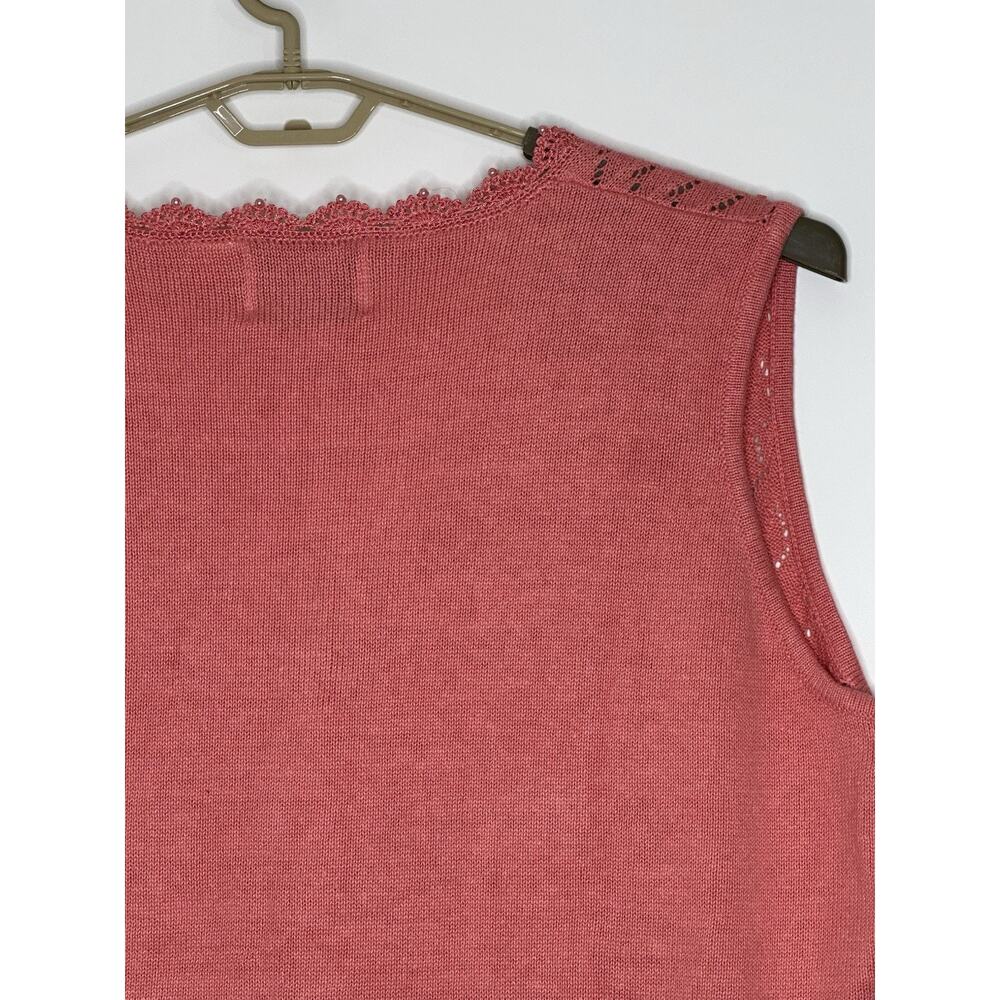 NWT Storybook Open Knit Vest 2X Beaded Sequins Grandma Core Button Front Crochet - Picture 7 of 14